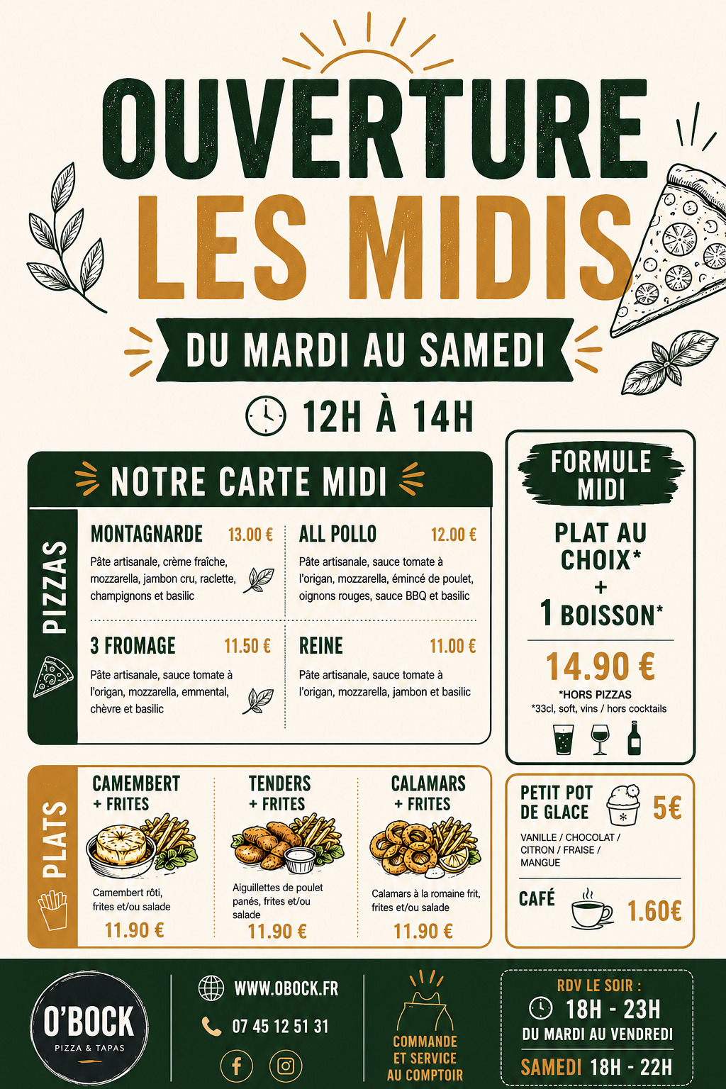 FORMULE PLAT + BOISSONS*